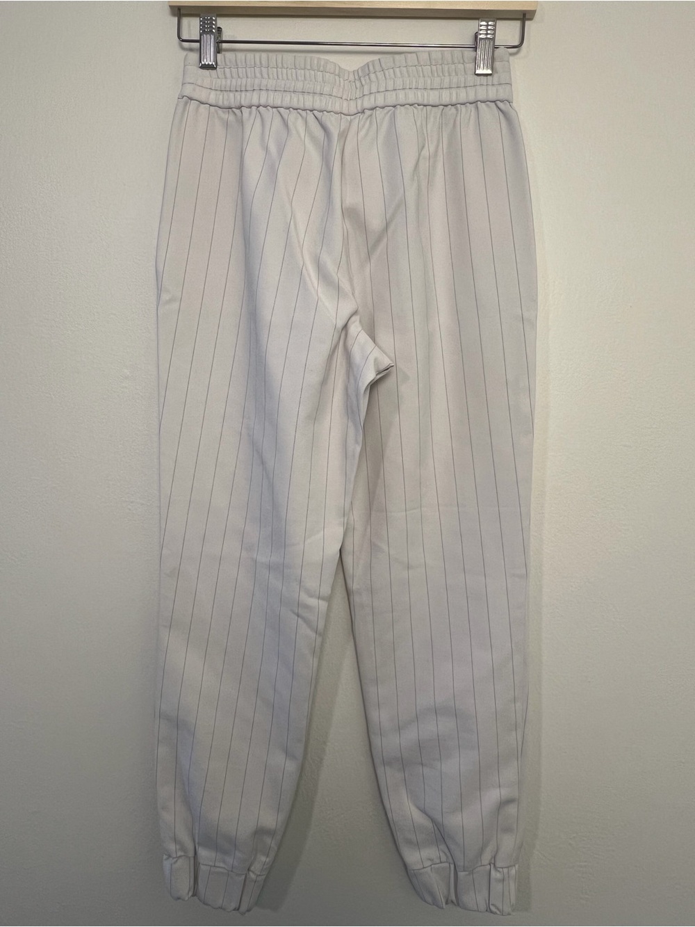 Women’s White Pinstripe Jogger Pants (Alice & Olivia) - Picture 2 of 2